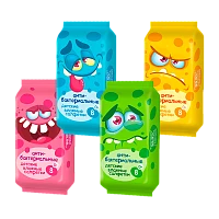 Влажные салфетки SMART Авангард 8шт. для детей антибакт. ассорти (1/54)