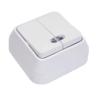 Выключатель Makel Light Siva Ustu 2-клав.10A пластик накладной белый 45123M (1/10)