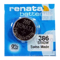 Батарейка Renata 386 (SR43W) Silver Oxide 1.55V (1/10/100)