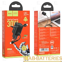Сетевое З/У HOCO N13 1USB/Type-C 30W QC3.0 с кабелем Type-C-Type-C 60W черный (1/12/120)