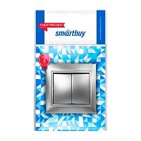 Выключатель Smartbuy "Венера" 2-клав.10A серебряный