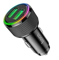 Автомобильное З/У HOCO NZ14 2USB 36W PD,QC черный (1/12/120)