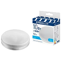 Лампа светодиодная Ergolux GX53 10W 4500К 180-240V таблетка ПРОМО матовая (1/10/100)