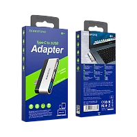 USB-Хаб Borofone DH1 3USB Type-C (m) USB2.0+USB3.0 серебряный (1/27/162)