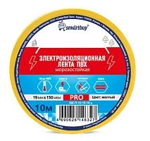 Изолента Smartbuy PRO 19мм*10м ПВХ морозостойкая желтый