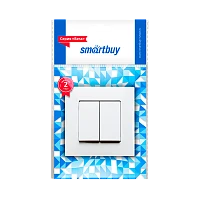 Выключатель Smartbuy Вега 2-клав.10A белый (1/10/100)
