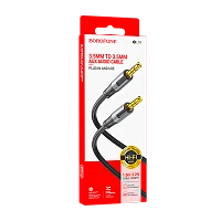 Кабель AUX Borofone BL19 Jack 3.5mm (m)-Jack 3.5mm (m) 1м TPE черный серый (1/360) 