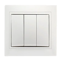 Выключатель Smartbuy 3-клавишный 10А белый "Венера"