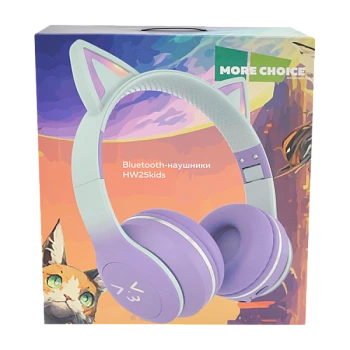 Наушники накладные MORE CHOICE HW25kids bluetooth 5.1 с микр. фиолетовый (1/16/32)