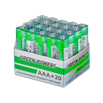 Батарейка GREEN POWERlab LR03 AAA БОКС20 Щелочная 1.5V (4/20/120/720)