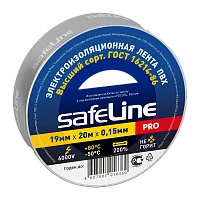 Изолента Safeline 19мм*20м ПВХ серый стальной (10/200)