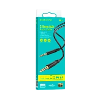 Кабель AUX Borofone BL16 Jack 3.5mm (m)-Jack 3.5mm (m) 1м ПВХ черный (1/360)