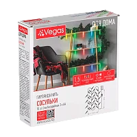 Гирлянда Vegas "Сосульки" 10LED 1.5м нить мульти (1/20)