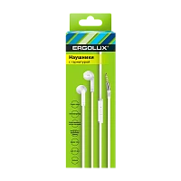 Наушники вставные Ergolux ELX-WHP02-C01 с микр. белый (1/10/300)