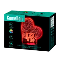 Ночник Camelion NL-400 "Сердце" 3W 220V в розетку RGB (1/20)