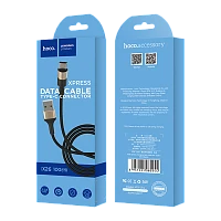 Кабель HOCO X26 USB (m)-Type-C (m) 1м 2.0A нейлон черный золотой (1/30/300)