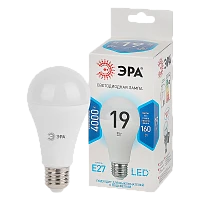 Лампа светодиодная ЭРА A65 E27 19W 4000К 170-265V груша (1/10/100)