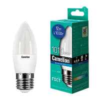 Лампа светодиодная Camelion C35 E27 12W 6500К 170-265V свеча матовая (1/10/100)