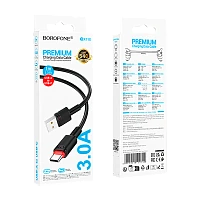 Кабель Borofone BX110 USB (m)-Type-C (m) 1м 3.0A ПВХ черный (1/360)
