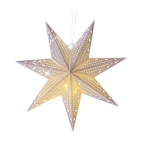 Бумажная звезда Camelion LGT 002 со светодиодной гирляндой  белая 45см (1/20)