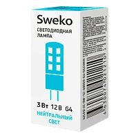 Лампа светодиодная Sweko JC G4 3W 4000К 230V "Кукуруза" (1/10/100)