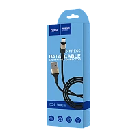 Кабель HOCO X26 USB (m)-Lightning (m) 1м 2.0A нейлон черный золотой (1/30/300)