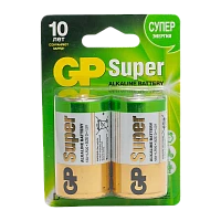 Батарейка GP Super LR20 D BL2 Alkaline 1.5V (2/20/160)