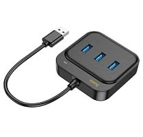 USB-Хаб HOCO HB35 3USB RJ-45 (m) USB3.0 1.2м черный