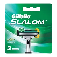 Сменные кассеты Gillette "Slalom Plus (Vector+)" 2 лезвия 3шт. (цена за 1 шт) (3/30)
