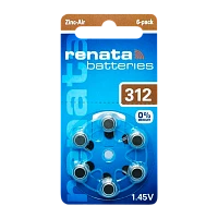 Батарейка Renata ZA312 BL6 Zinc Air 1.45V (6/60/300/3000)
