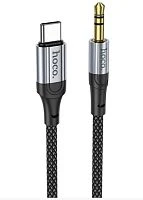 Кабель AUX HOCO UPA26 Type-C (m)-Jack 3.5mm (m) 1м нейлон черный (1/31/310)