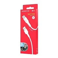 Кабель Borofone BX30 USB (m)-Type-C (m) 1м 3.0A силикон белый