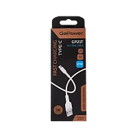Кабель GoPower GP21T USB (m)-Type-C (m) 1м 3.0A 27W силикон белый (1/200/800)