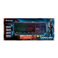 Клавиатура проводная Defender GK-340L Underlord игровая USB 1.5м черный (1/20)