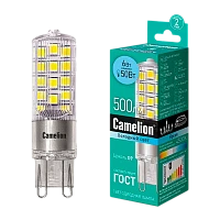 Лампа светодиодная Camelion G9 6W 4500К 170-265V капсула прозрачная (1/5/500)