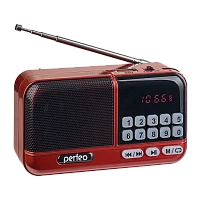 Радиоприемник Perfeo ASPEN 3W пластик microSD USB/Jack3.5 красный (1/10)