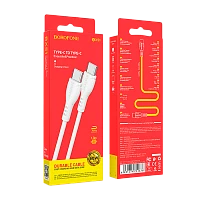 Кабель Borofone BX51 Type-C (m)-Type-C (m) 1м 3.0A 60W ПВХ белый (1/360)
