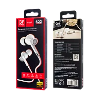 Наушники внутриканальные GFPower S02 с микр. белый 