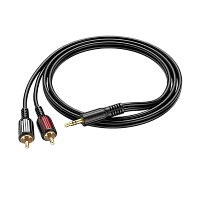Кабель AUX Borofone BL11 Jack 3.5mm (m)-2xRCA (m) 1.5м ПВХ черный (1/63/252)