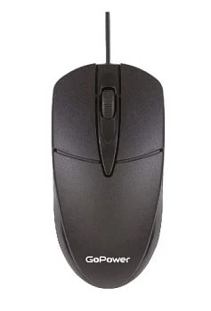 Мышь проводная GoPower GPM01 классическая USB черный (1/100)