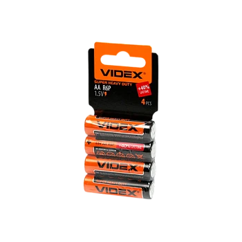 Батарейка Videx R6 AA Shrink 4 Heavy Duty 1.5V (4/60/1200)