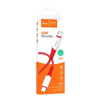 Кабель HOCO X70 Type-C (m)-Type-C (m) 1м 3.0A 60W нейлон красный (1/31/310)