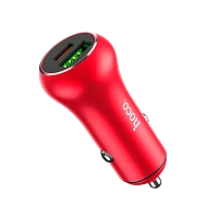 Автомобильное З/У HOCO Z38 1USB/Type-C QC3.0 красный (1/12/120)