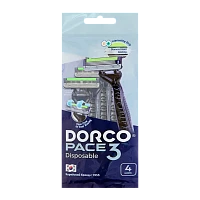 Бритва одноразовая DORCO "PACE3" 3 лезвия 4шт. (1/12)