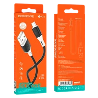 Кабель Borofone BX79 USB (m)-microUSB (m) 1м 2.4A силикон черный (1/360)