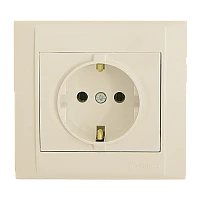 Розетка Makel Defne 1гн. 16A С/З керамика кремовый 42010008 (1/12)