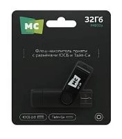Флеш-накопитель MORE CHOICE МФ32a 32GB USB2.0 USB (m)/Type-C пластик черный