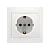 Розетка Smartbuy 1-местная с заземлением 16А белая "Венера"