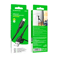 Кабель Borofone BX91 USB (m)-Lightning (m) 1м 2.4A ПВХ черный (1/360)