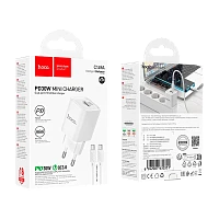 Сетевое З/У HOCO C149A 1USB+1Type-C 3.0A 30W PD,QC с кабелем Type-C белый (1/30/180)